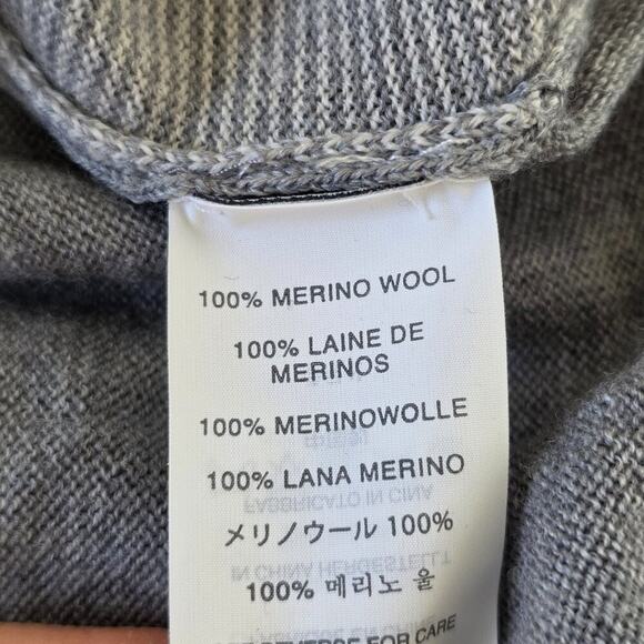 J Crew Gray Merino Wool Sweater Unisex Large L Long Sleeve Lightweight Crewneck - Picture 12 of 12
